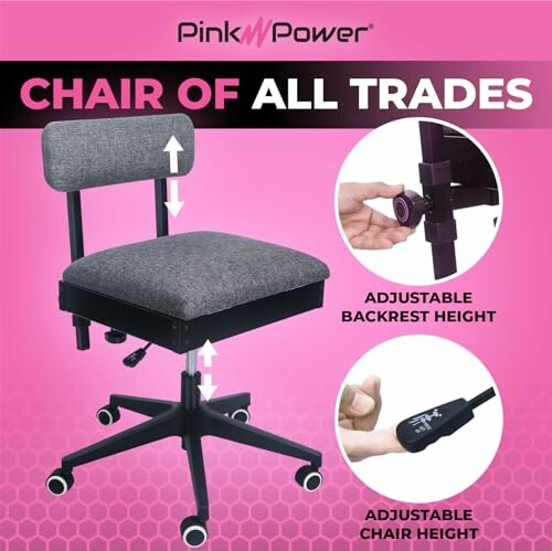 Adjustable office chair with backrest and height controls.