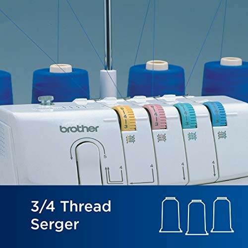 Brother 3/4 Thread Serger machine with spools of thread