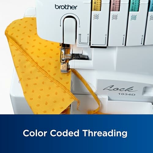 Brother sewing machine with color coded threading