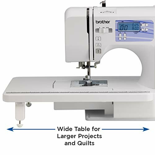 Brother sewing machine with wide table for larger projects and quilts.