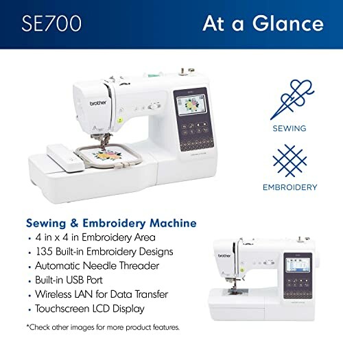 SE700 sewing and embroidery machine features overview