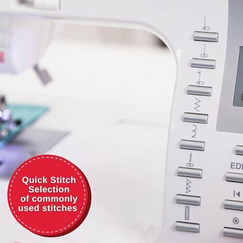 Sewing machine with quick stitch selection display